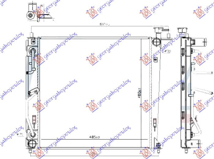 Hladnjak motora 1.7 crdi dizel automatik (480X480X18)