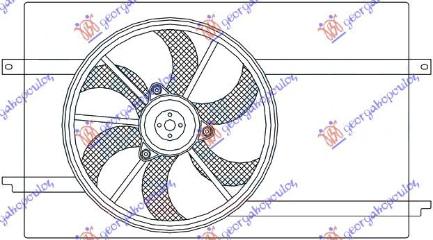 Ventilator hladnjaka komplet (BENZIN)