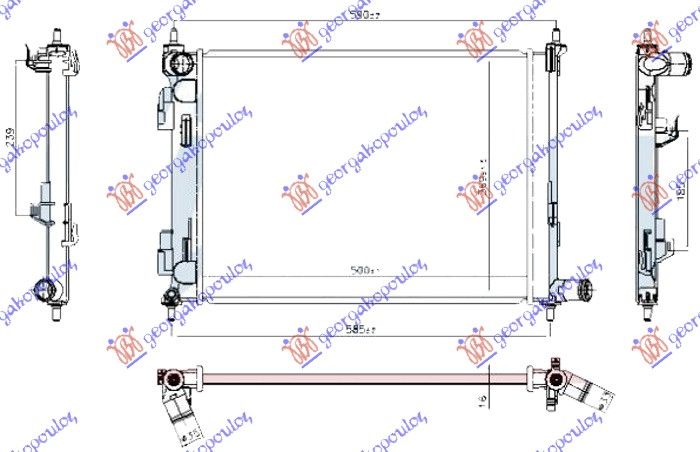 Hladnjak motora 1.2–1.4 benzin (480X375X16)