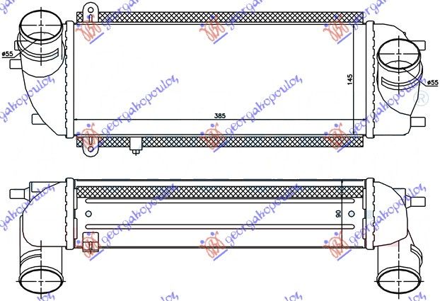 Hladnjak interkulera 2.0-2.2 crdi (385X145X90)