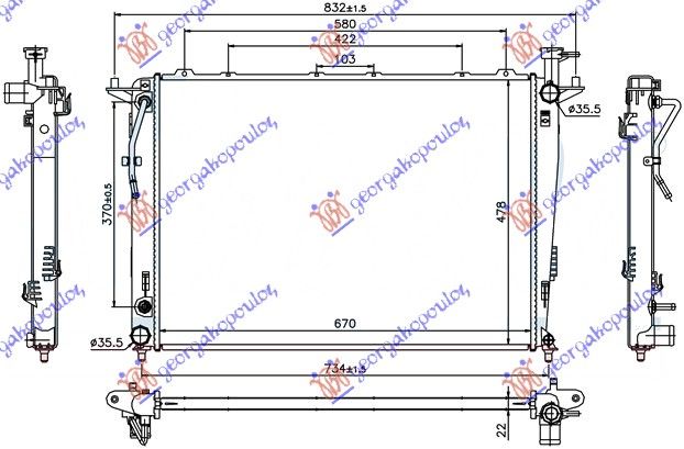 Hladnjak motora 2.4 benzin (67X48X…) ručni/automatik