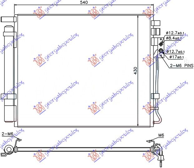 Hladnjak klime 2.0-2.2 crdi (50,5×42,5×16)