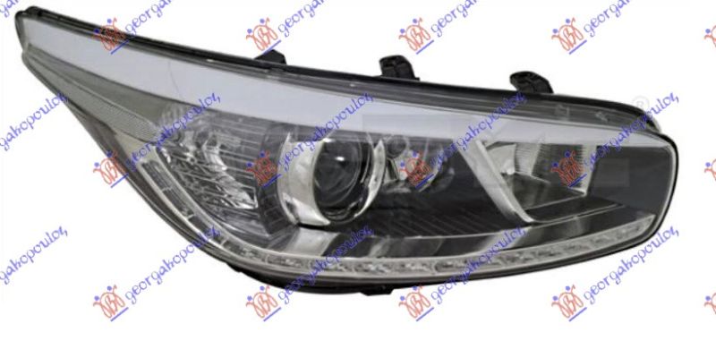 Far električni (H7,H7,H7,LED) s statičkim pokazivačem i LED drl (S MOTOROM) (E) (TYC)