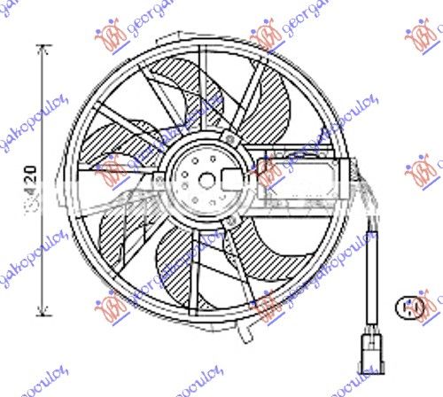 Ventilator hladnjaka (MOTOR & VENTILATOR) (420 MM)