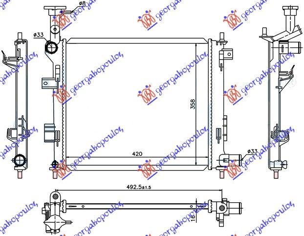 Hladnjak motora benzin (42X37) manualni