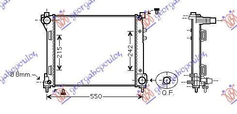 Hladnjak motora 0.9i 8v - 1.3 dizel (48X39,2X16)