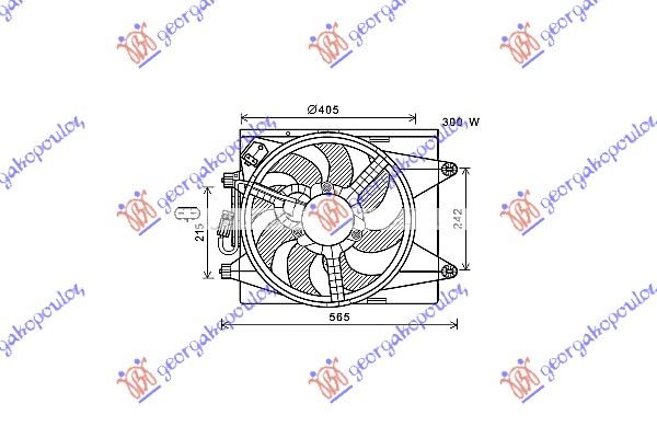 Ventilator hladnjaka komplet (+ A/C) benzin-dizel