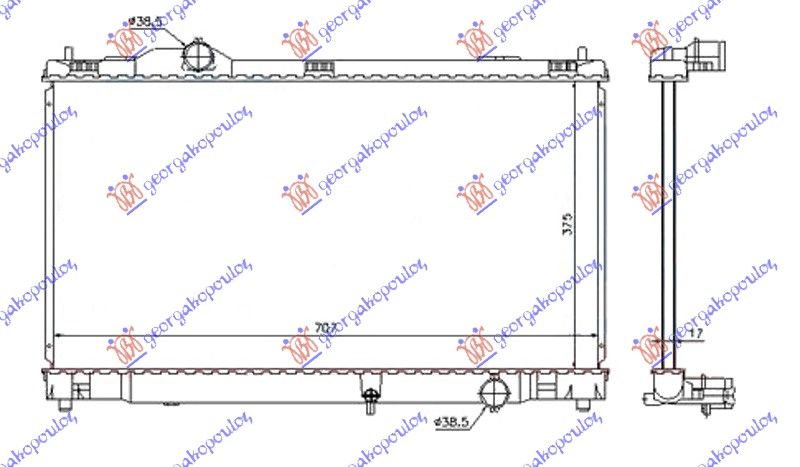 Hladnjak motora svi modeli benzin (375X705X16)