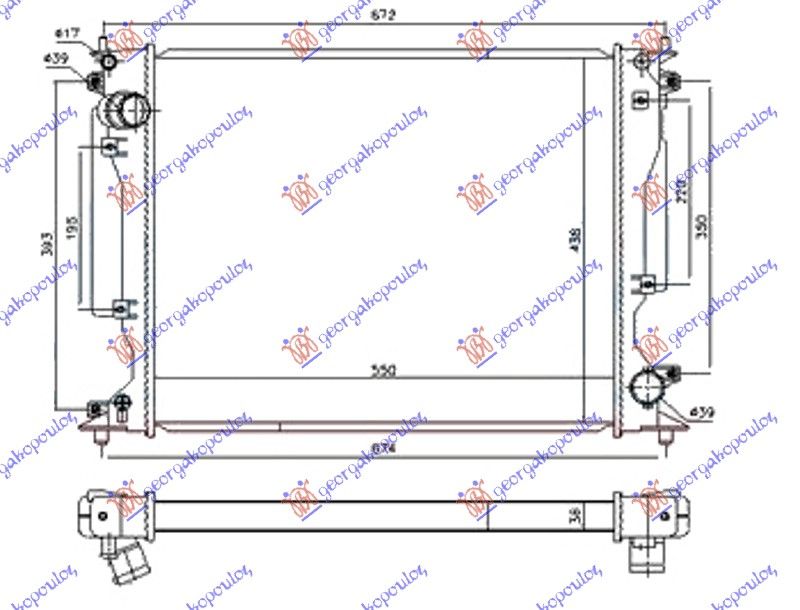 Hladnjak motora svi modeli dizel (550X440X32)