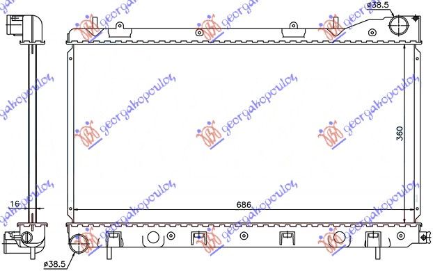 Hladnjak motora 2.0–2.5 benzin (36X68,6X16) ručni mjenjač
