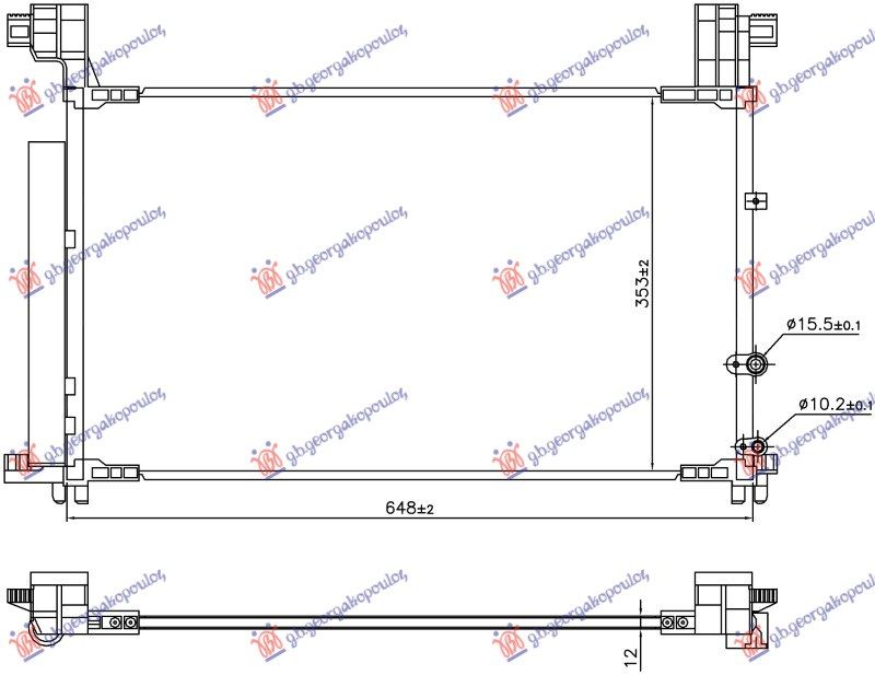 Hladnjak klime – a/c 2.0 benzin (648×353×12)