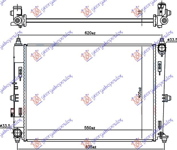 Hladnjak motora 1.5–2.0 benzin ručni (550X400X16) (KOYO)