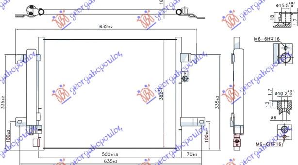 Hladnjak klime 1.5-2.0 benzin (465×365×12)