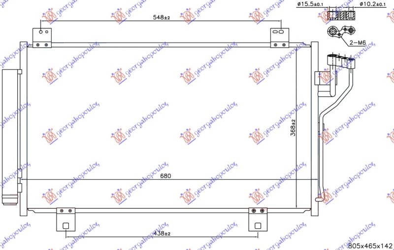 Hladnjak klime za sve benzin (658×368×16) (PLIN R134)