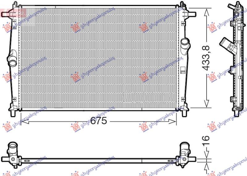 Hladnjak motora 2.0 benzin–hibrid (675X434X16) (KOYO)