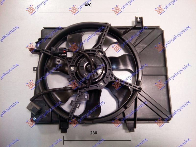 Ventilator hladnjaka komplet benzin - dizel +/- a/c (DONJA KONZOLA 230 MM)
