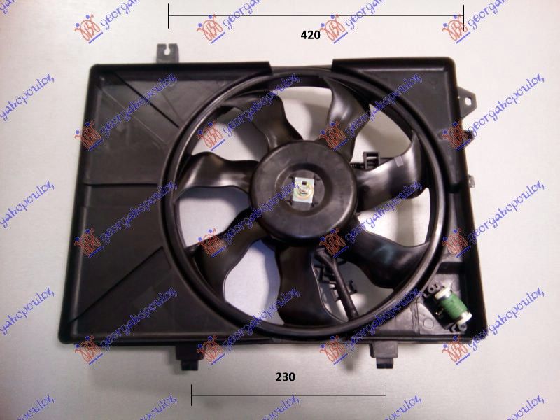 Ventilator hladnjaka komplet benzin - dizel +/- a/c (DONJA KONZOLA 230 MM)