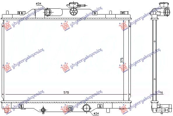 Hladnjak motora 2.0 benzin (375X575X16)
