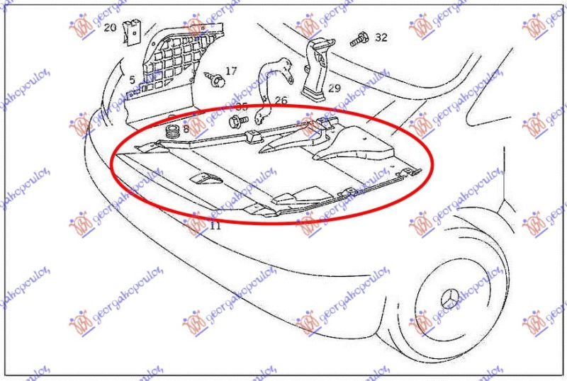 Središnji plastični poklopac motora