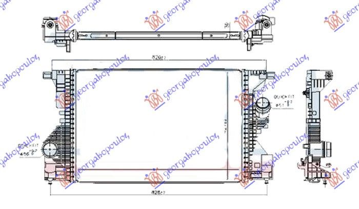 Hladnjak interkulera 1.3 benzin / hibrid (634X427X30)