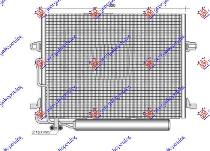 Hladnjak klime 3.5-5.5 benzin - 3.0 dizel 07- (628×442×16)