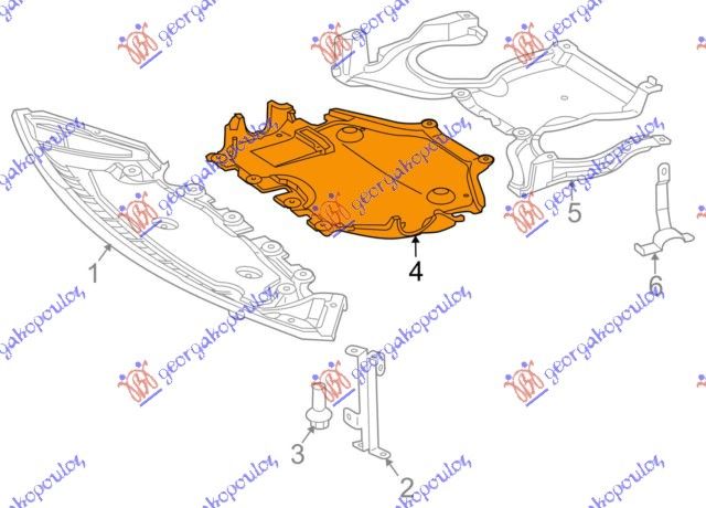 Zaštita ispod motora plastična (SREDNJA 4MATIC)