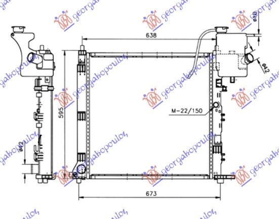 Hladnjak motora benzin/dizel ručni - klima (57X56) (MAHLE BEHR PREMIUM LINE)