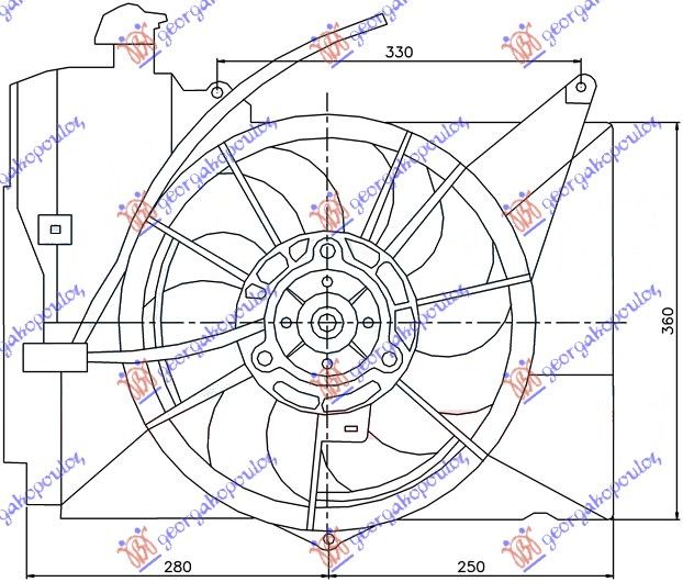 Ventilator hladnjaka komplet 1.3-1.5 japan benzin +a/c