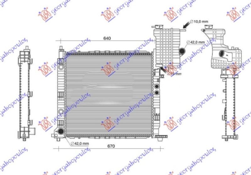Hladnjak motora 99–03 2.2 cdi dizel ručni – klima (570X560) (VALEO)