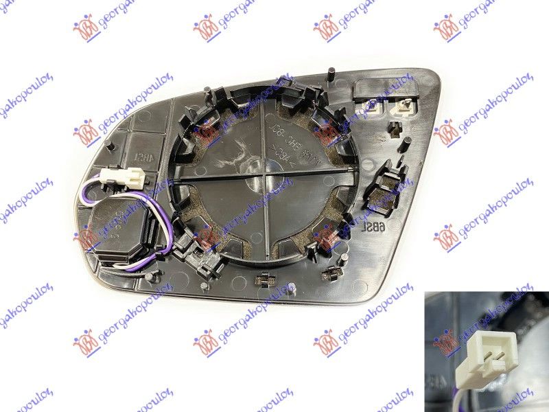 Staklo retrovizora grijano (S LED BLIS) (2+2 PIN) (ASFERIČNO STAKLO)
