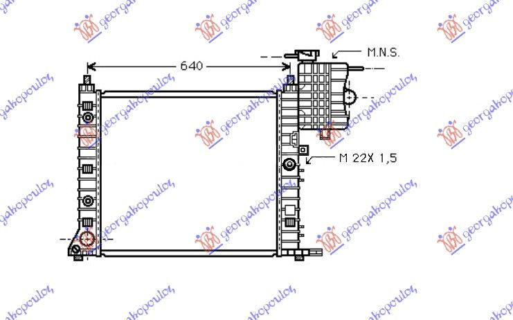 Hladnjak motora benzin/dizel automatik - klima (57X56) (MAHLE BEHR PREMIUM LINE)