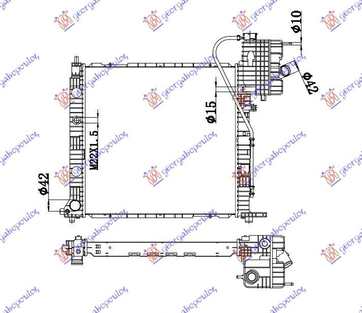 Hladnjak motora 99–03 2.2 cdi ručni + klima (57X56)