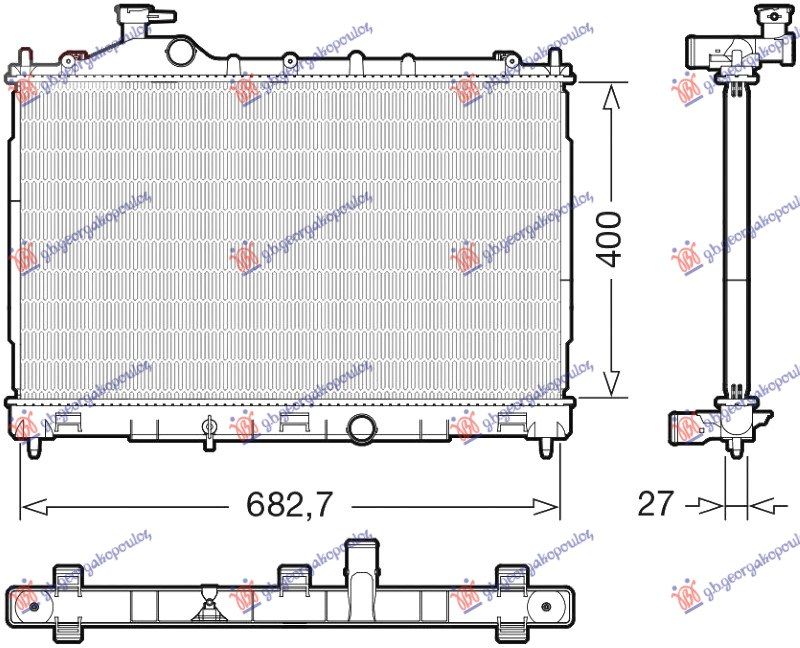 Hladnjak motora 1.5 t-mivec benzin automatik (400X685X26) (KOYO)