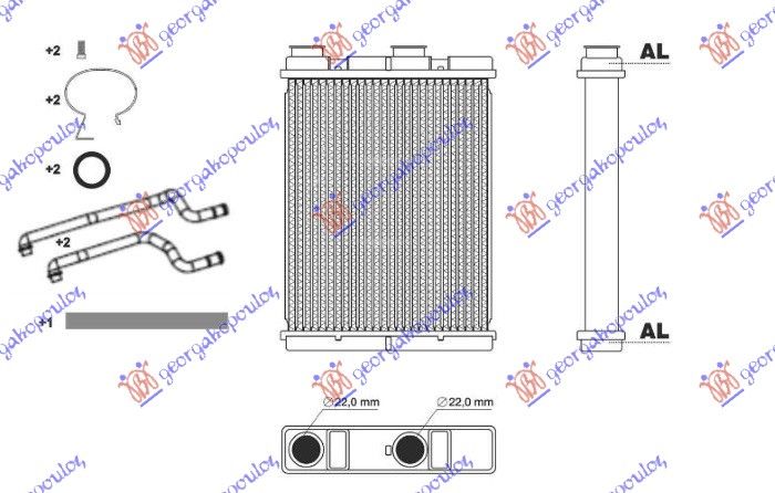 Hladnjak kabine 1.2-1.3-1.6 dig turbo - 2.0i 16v benzin - 1.5 dci dizel (202X160X26)