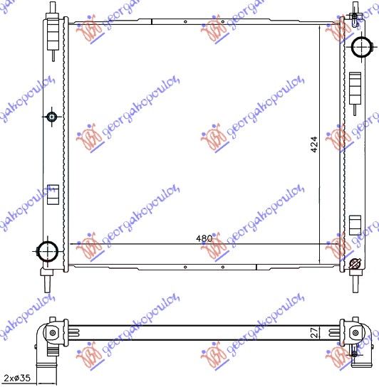 Hladnjak motora 1.5 dci (47,8X44,4X27)