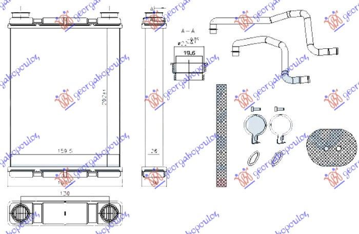 Hladnjak kabine 1.2-1.6 dig turbo - 1.6i 16v benzin - 1.5 dci dizel (202X160X26)