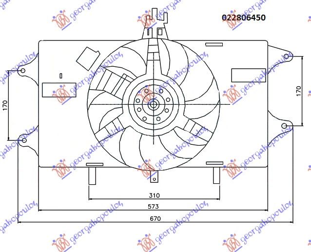 Ventilator hladnjaka komplet (1.2 BENZIN) -a/c