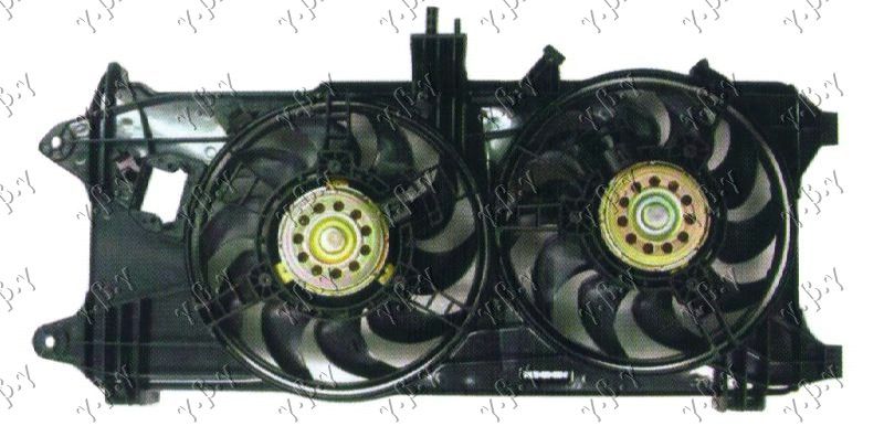 Ventilator hladnjaka komplet dvostruki (1.3-1.9 JTD) + ac