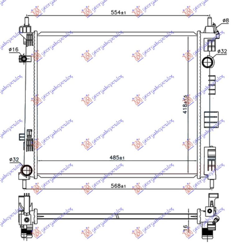 Hladnjak motora 1.5 dci dizel -13 (485X418X16)