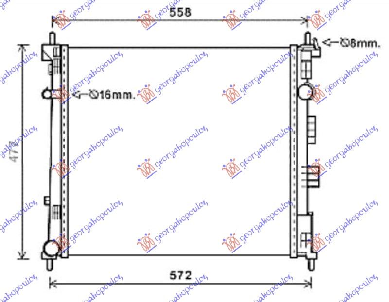 Hladnjak motora 1.5 dci dizel 13- (490X460X27) (KOYO)