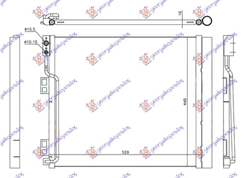 Hladnjak klime 1.5 dci dizel (490×450×16)