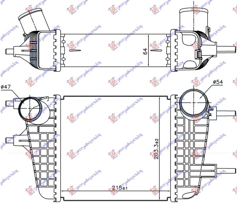 Hladnjak interkulera 1.2 dig benzin (215X203X64)