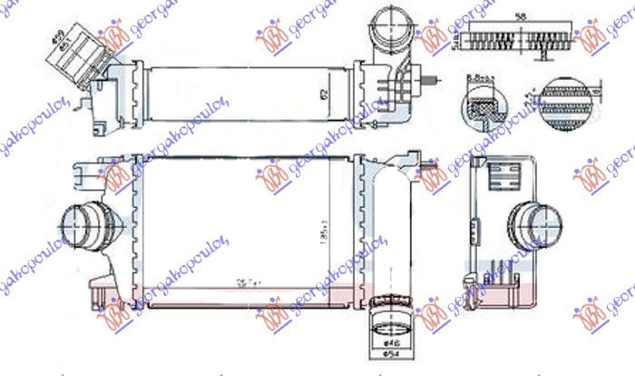 Hladnjak interkulera 1.5 dci dizel (257X185X62)