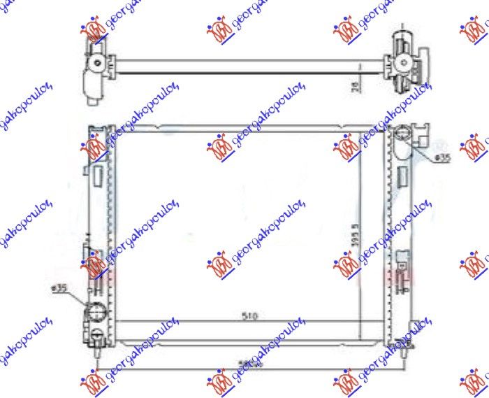 Hladnjak motora 1.0i – 1.3 dig-turbo benzin (510X395X26) (KOYO)