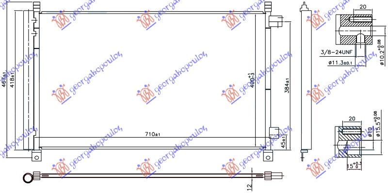 Hladnjak klime 2.0-2.5 16v benzin (710×400×12)