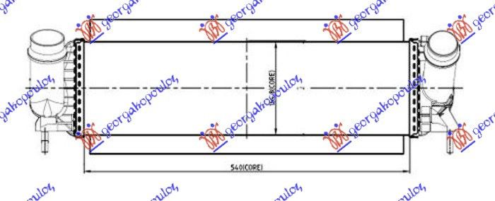 Hladnjak interkulera 2.3 dci dizel (540X150X80) promjer crijeva 56/51