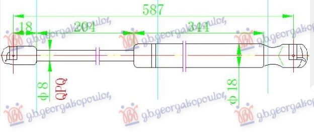 Amortizer gepek vrata 5 vrata (588L-400N)