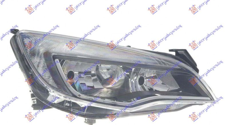 Far električni (H7/H7) crni s krom okvirom (E) (TYC)
