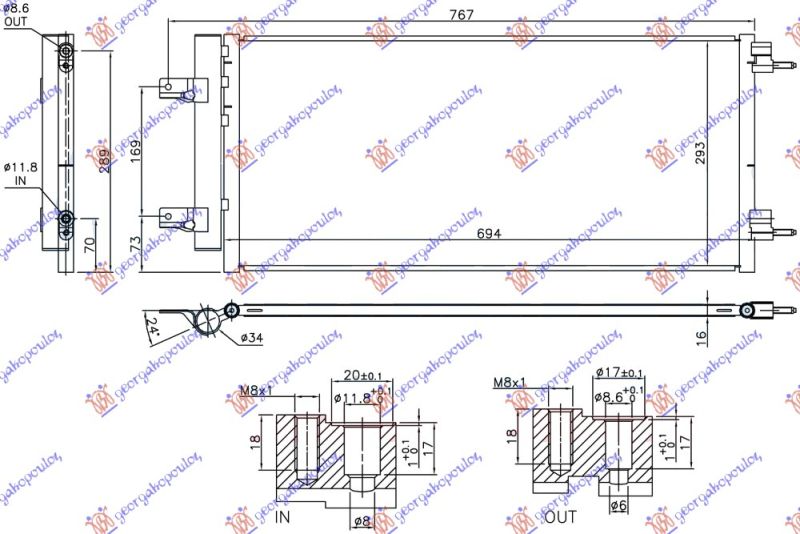 Hladnjak klime svi modeli benzin/dizel turbo (640×290×16)