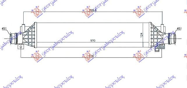 Hladnjak interkulera 1.4i 16v turbo a14/b14net